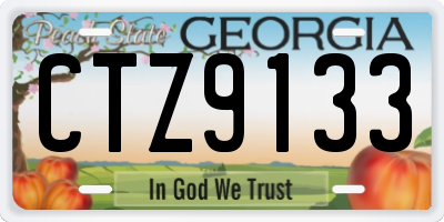 GA license plate CTZ9133