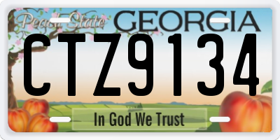 GA license plate CTZ9134