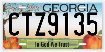 GA license plate CTZ9135