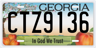 GA license plate CTZ9136