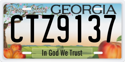 GA license plate CTZ9137
