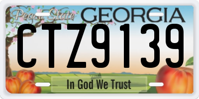 GA license plate CTZ9139