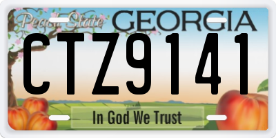 GA license plate CTZ9141