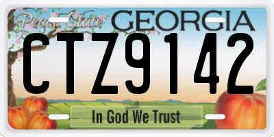 GA license plate CTZ9142