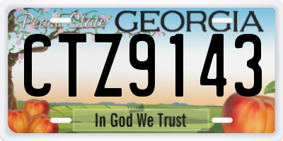 GA license plate CTZ9143