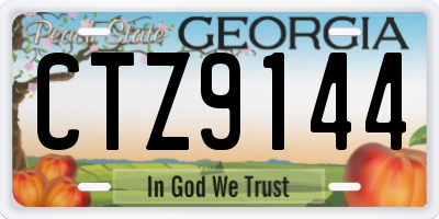 GA license plate CTZ9144