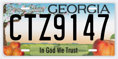 GA license plate CTZ9147