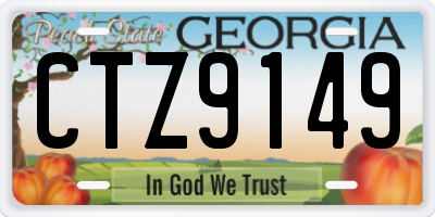 GA license plate CTZ9149