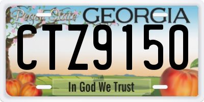 GA license plate CTZ9150
