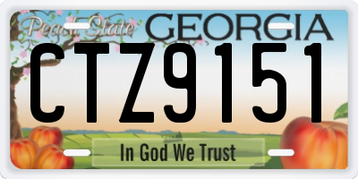 GA license plate CTZ9151