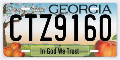 GA license plate CTZ9160