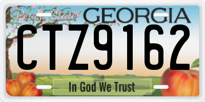 GA license plate CTZ9162