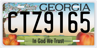 GA license plate CTZ9165