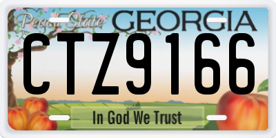 GA license plate CTZ9166