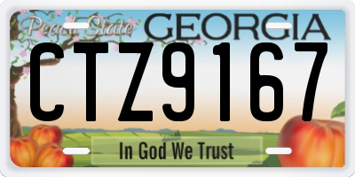 GA license plate CTZ9167