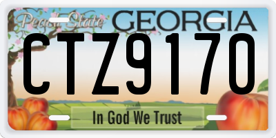 GA license plate CTZ9170