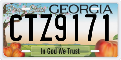 GA license plate CTZ9171