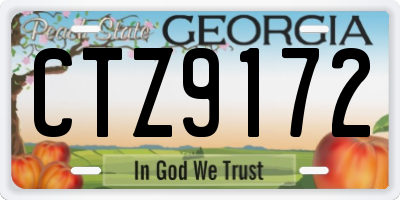 GA license plate CTZ9172