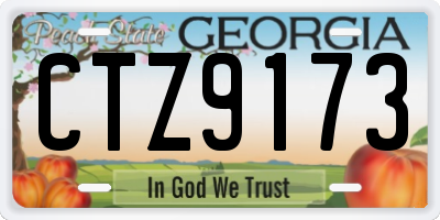 GA license plate CTZ9173