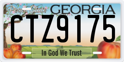 GA license plate CTZ9175