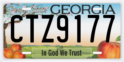 GA license plate CTZ9177