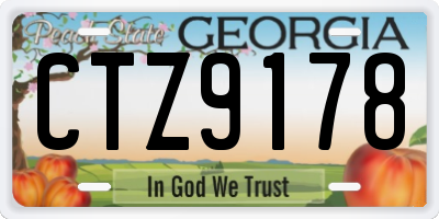 GA license plate CTZ9178