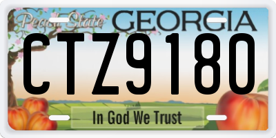 GA license plate CTZ9180