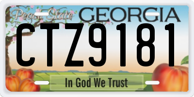 GA license plate CTZ9181