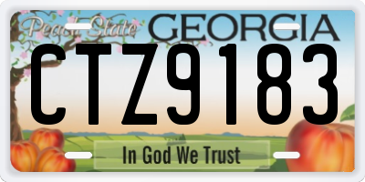 GA license plate CTZ9183
