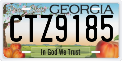 GA license plate CTZ9185