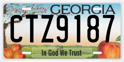 GA license plate CTZ9187