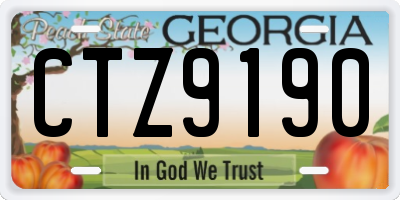 GA license plate CTZ9190