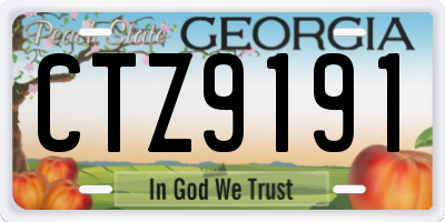 GA license plate CTZ9191