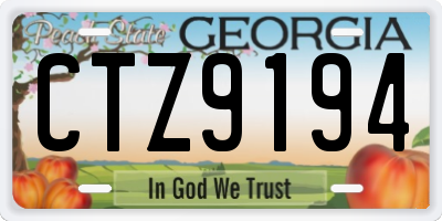 GA license plate CTZ9194