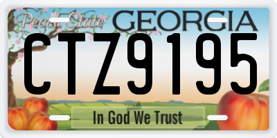 GA license plate CTZ9195