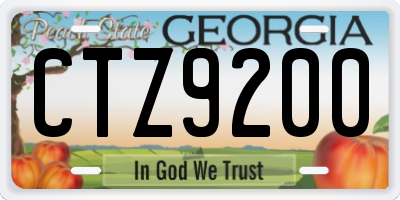 GA license plate CTZ9200
