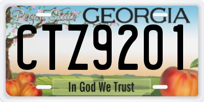 GA license plate CTZ9201