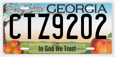 GA license plate CTZ9202