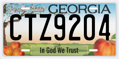 GA license plate CTZ9204