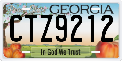 GA license plate CTZ9212