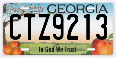 GA license plate CTZ9213