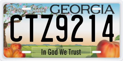GA license plate CTZ9214