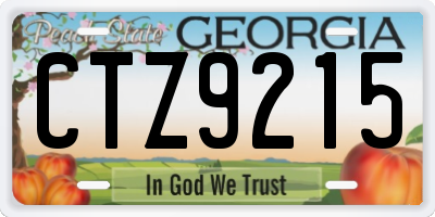 GA license plate CTZ9215