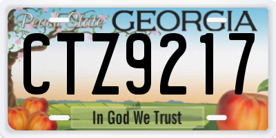GA license plate CTZ9217
