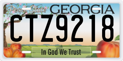 GA license plate CTZ9218