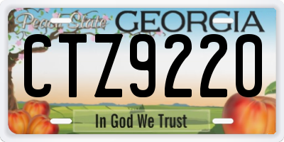 GA license plate CTZ9220