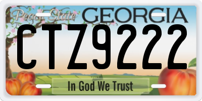 GA license plate CTZ9222