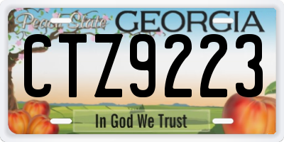 GA license plate CTZ9223