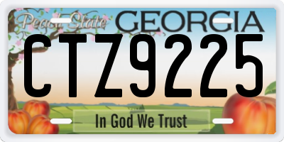 GA license plate CTZ9225