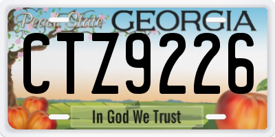 GA license plate CTZ9226